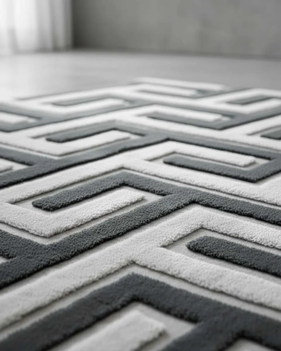 ALFOMBRA CON RELIEVE DISEÑO JACQUARD ANTIDESLIZANTE 200X240 CM 4
