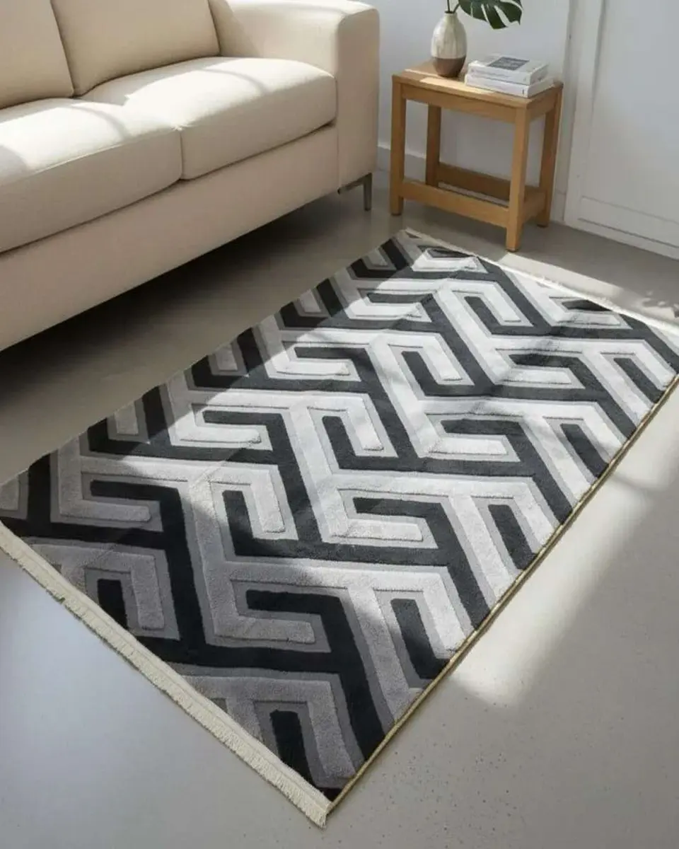 ALFOMBRA CON RELIEVE DISEÑO JACQUARD ANTIDESLIZANTE 200X240 CM 5