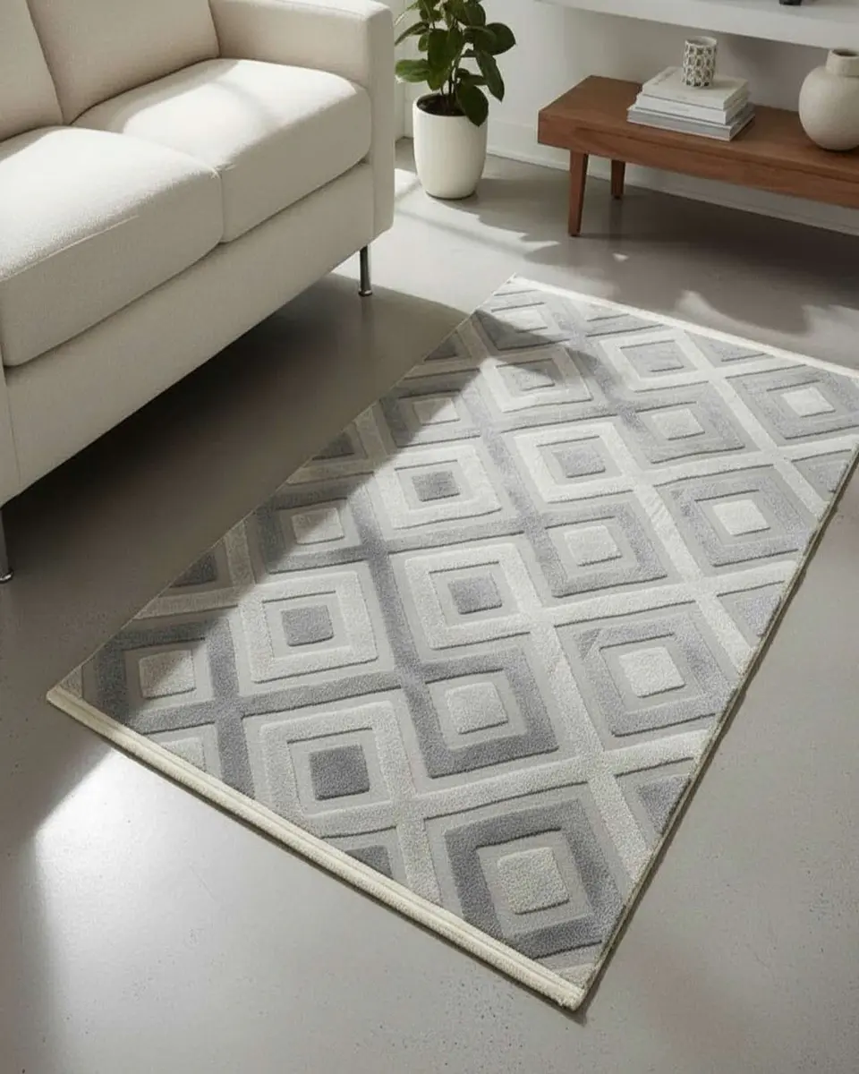 ALFOMBRA CON RELIEVE DISEÑO JACQUARD ANTIDESLIZANTE 200X240 CM 1