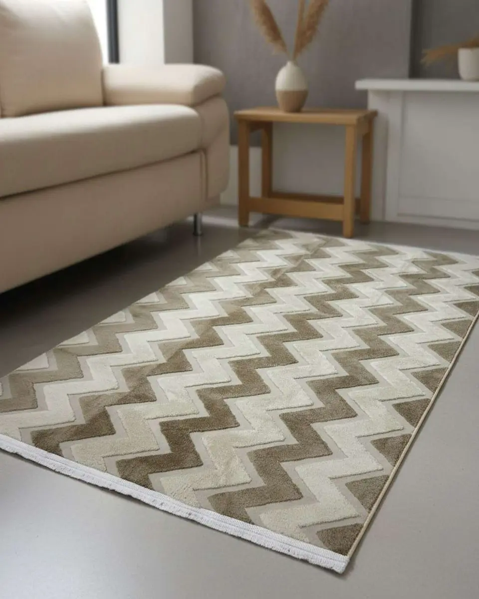 ALFOMBRA CON RELIEVE DISEÑO JACQUARD ANTIDESLIZANTE 200X240 CM 2