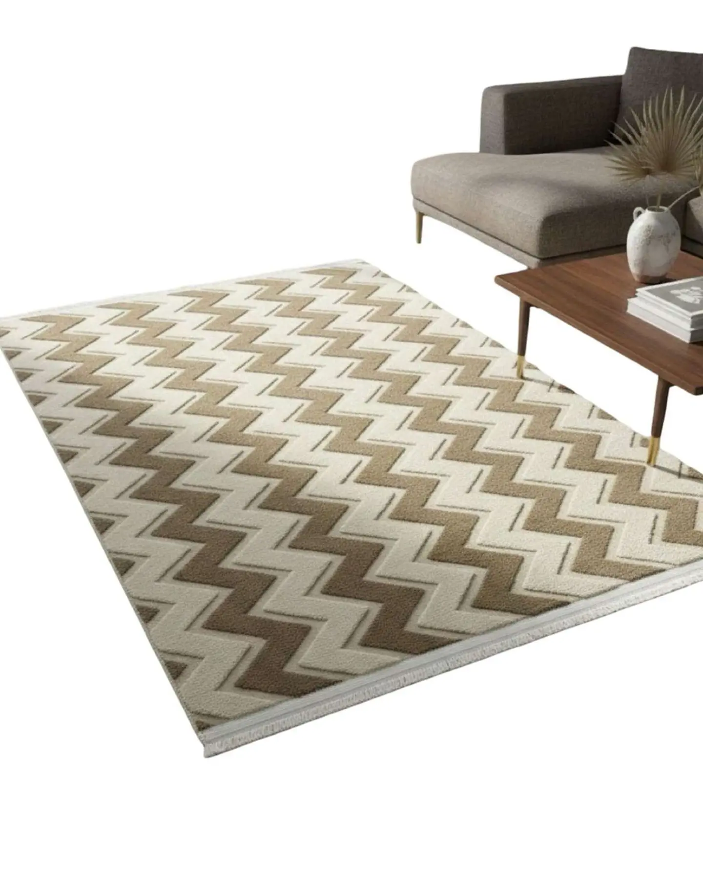 ALFOMBRA CON RELIEVE DISEÑO JACQUARD ANTIDESLIZANTE 200X240 CM 8