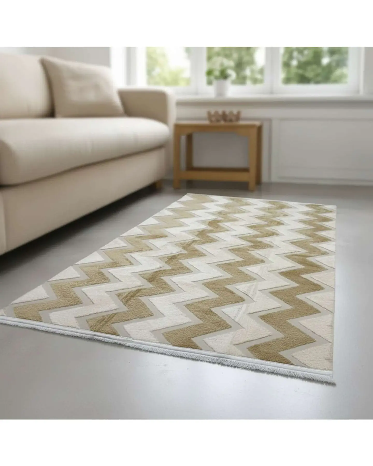 ALFOMBRA CON RELIEVE DISEÑO JACQUARD ANTIDESLIZANTE 200X240 CM 1
