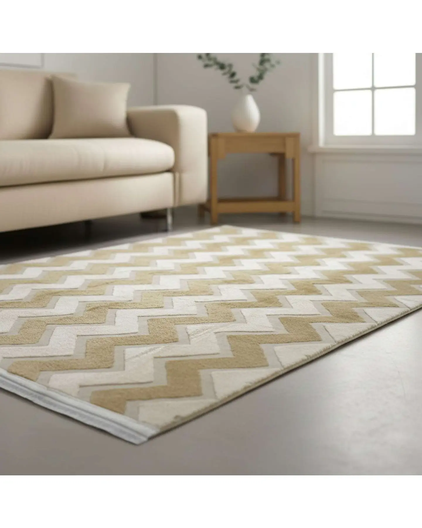 ALFOMBRA CON RELIEVE DISEÑO JACQUARD ANTIDESLIZANTE 200X240 CM 2