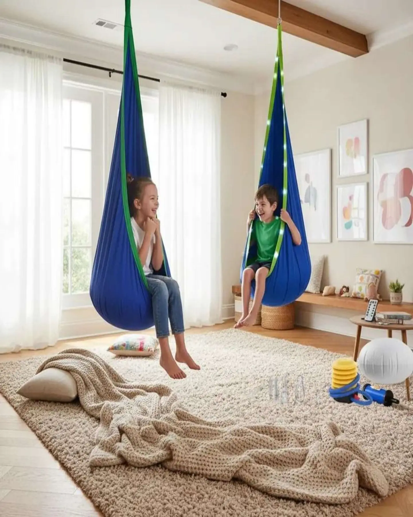 Hamaca Columpio con Cojin Niños Interior Y Exterior 3