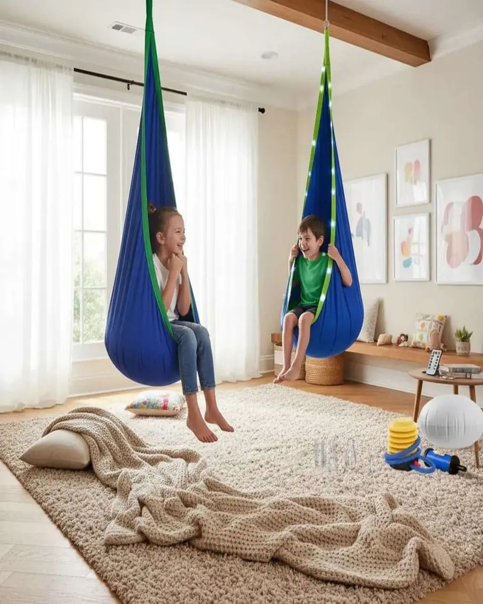Hamaca Columpio con Cojin Niños Interior Y Exterior 3