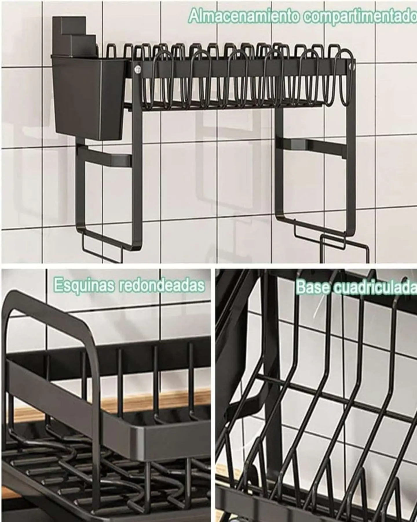 Escurridor De Platos 2 Niveles Secaplatos Multifuncional 5