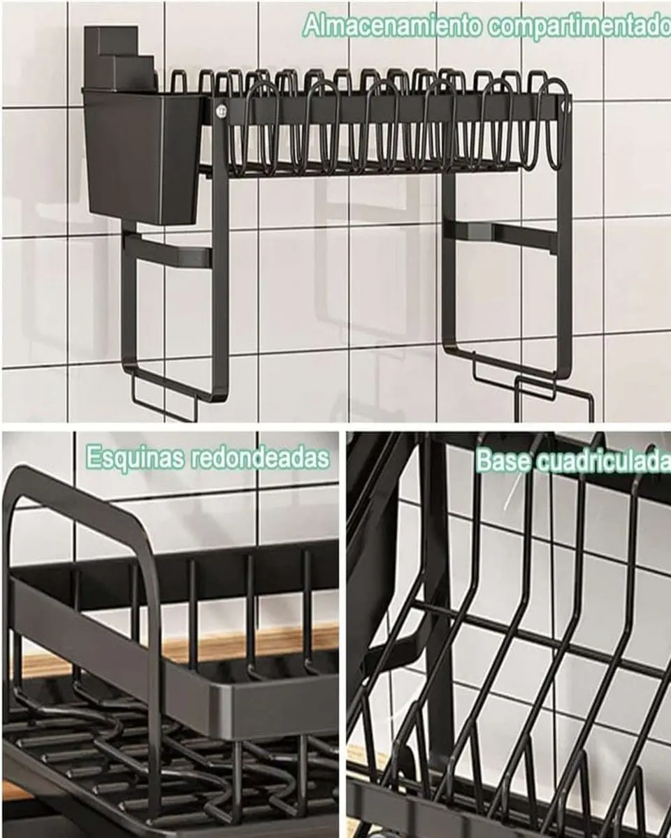 Escurridor De Platos 2 Niveles Secaplatos Multifuncional 5