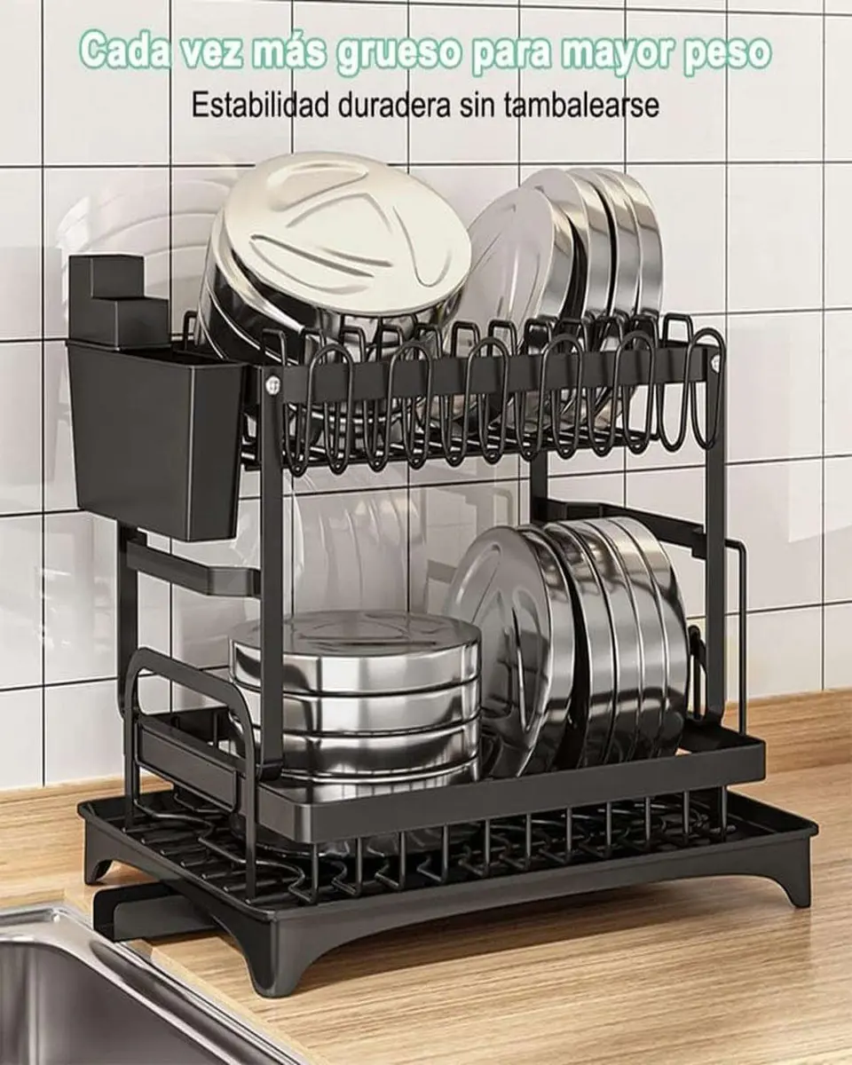 Escurridor De Platos 2 Niveles Secaplatos Multifuncional 6