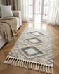 Alfombra de Lino Bajada de Cama estilo Boho medida 60 cm x 90 cm - Miniatura 3