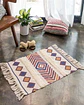 Alfombra de Lino Bajada de Cama estilo Boho medida 60 cm x 90 cm - Miniatura 1