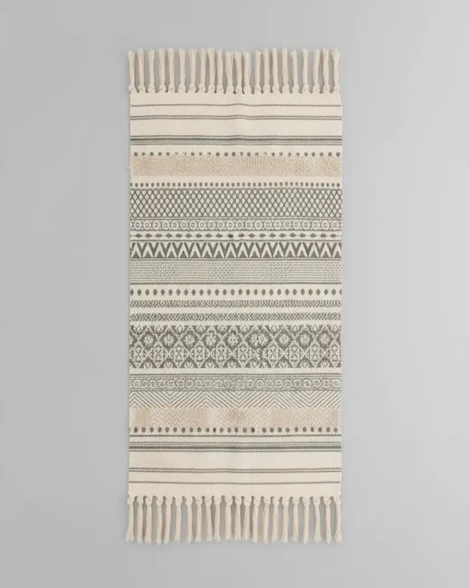 Alfombra de Lino Bajada de Cama estilo Boho medida 60 cm x 90 cm 6