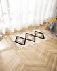 Alfombra de Lino Bajada de Cama estilo Boho medida 60 cm x 90 cm - Miniatura 2