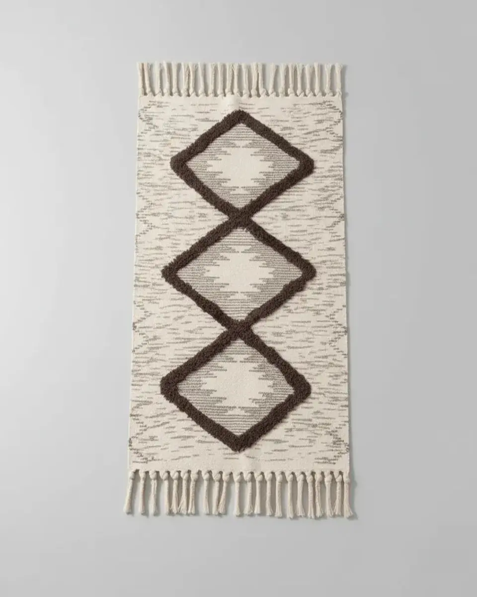 Alfombra de Lino Bajada de Cama estilo Boho medida 60 cm x 90 cm 6