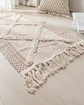 Pack de 2 Alfombra de Lino Bajada de Cama estilo Boho medida 60 cm x 90 cm - Miniatura 3