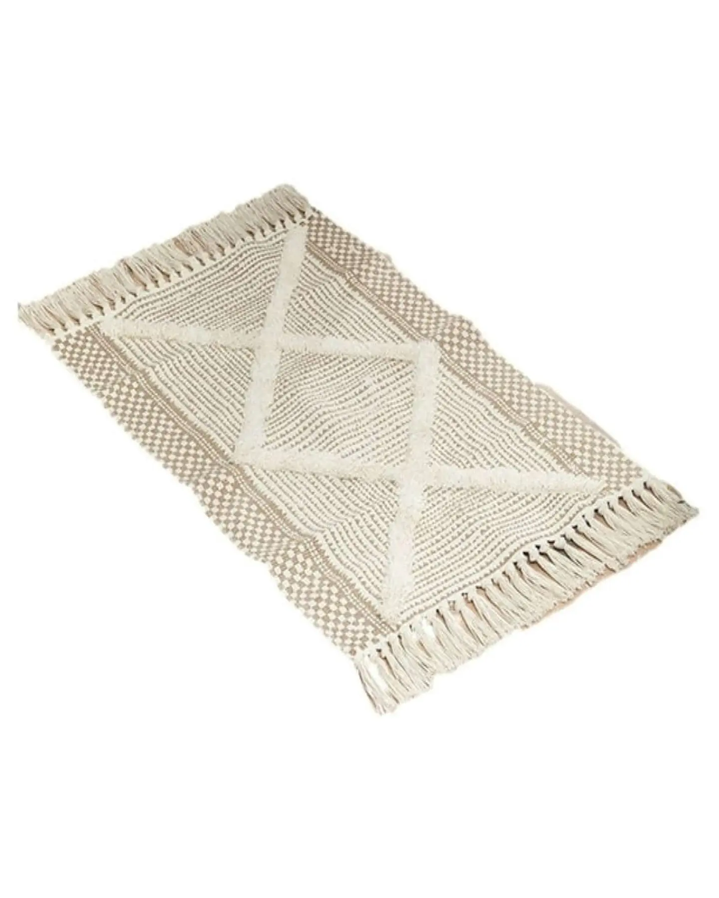 Pack de 2 Alfombra de Lino Bajada de Cama estilo Boho medida 60 cm x 90 cm 6