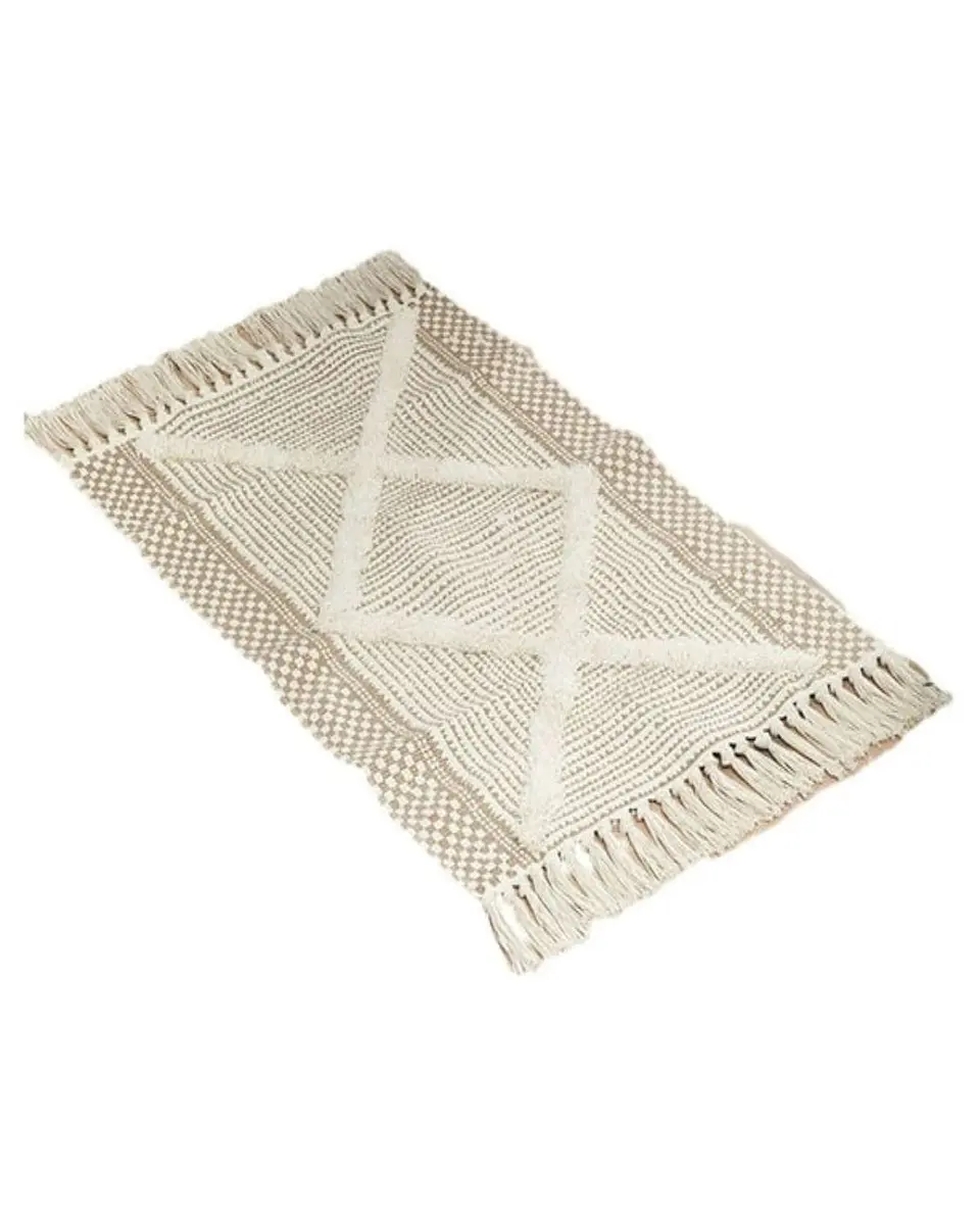 Pack de 2 Alfombra de Lino Bajada de Cama estilo Boho medida 60 cm x 90 cm 6