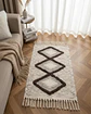 Pack de 2 Alfombra de Lino Bajada de Cama estilo Boho medida 60 cm x 90 cm - Miniatura 1