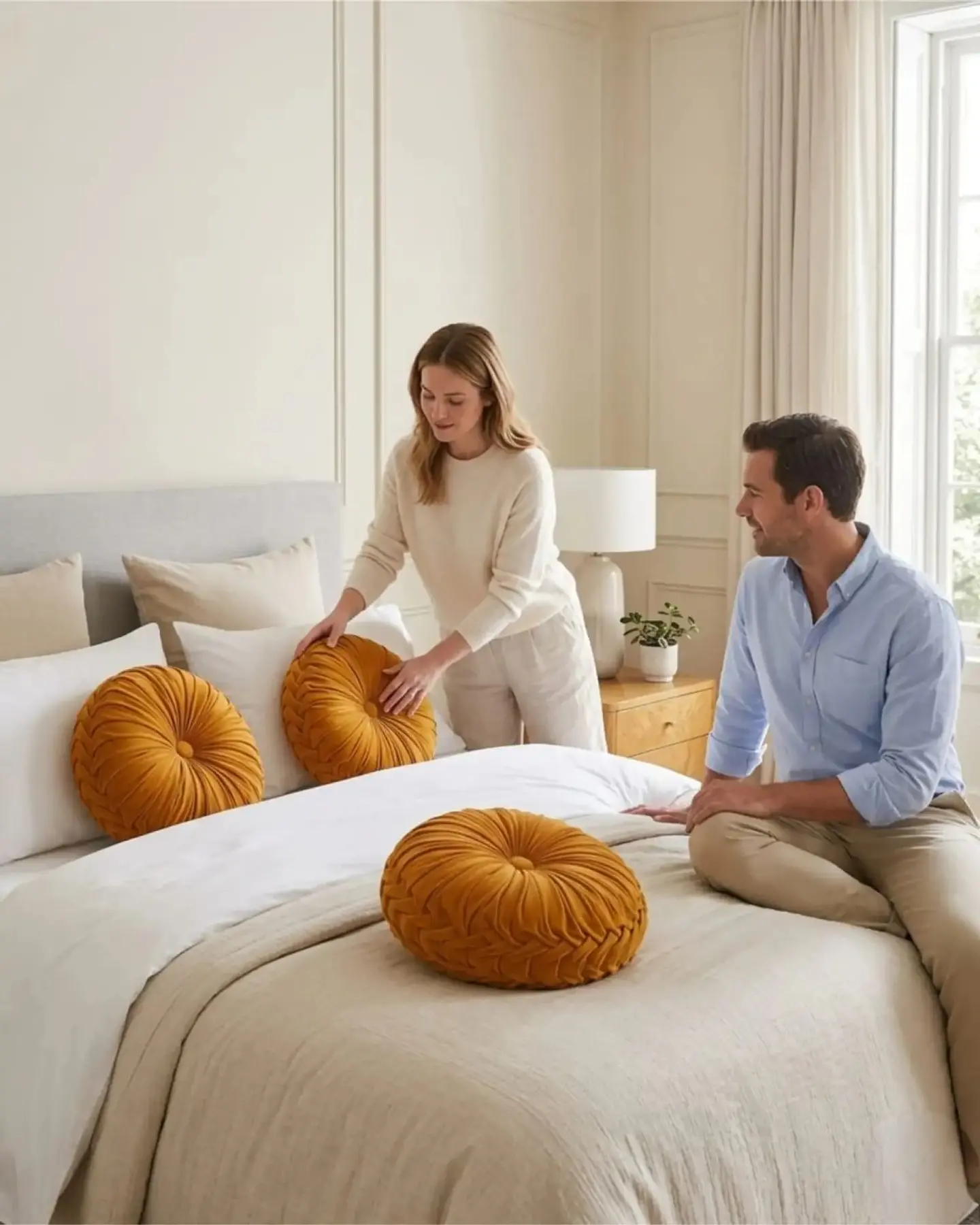 Cojin Rueda Terciopelo Redondo Sofa Decorativo Salon 4