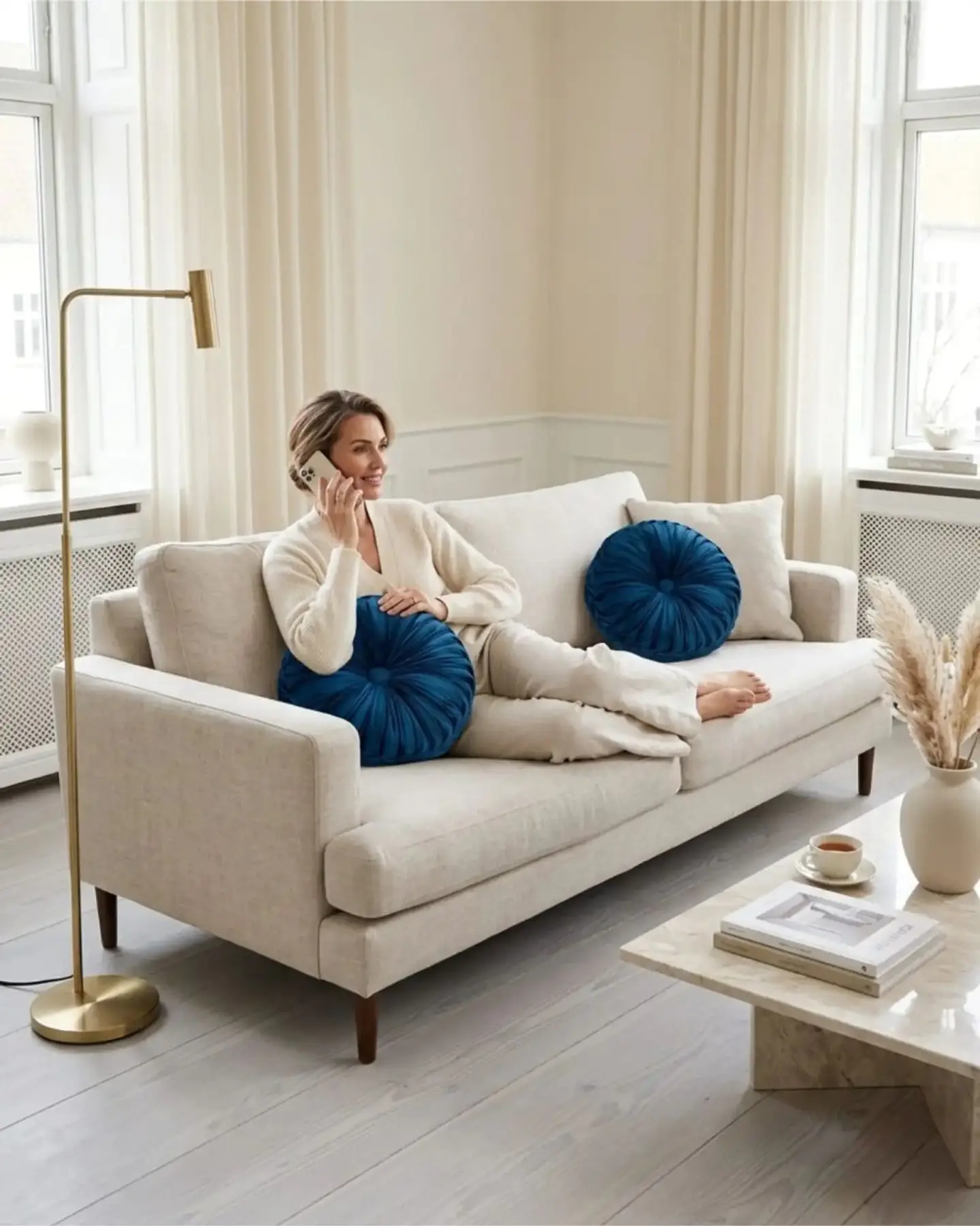 Cojin Rueda Terciopelo Redondo Sofa Decorativo Salon 1