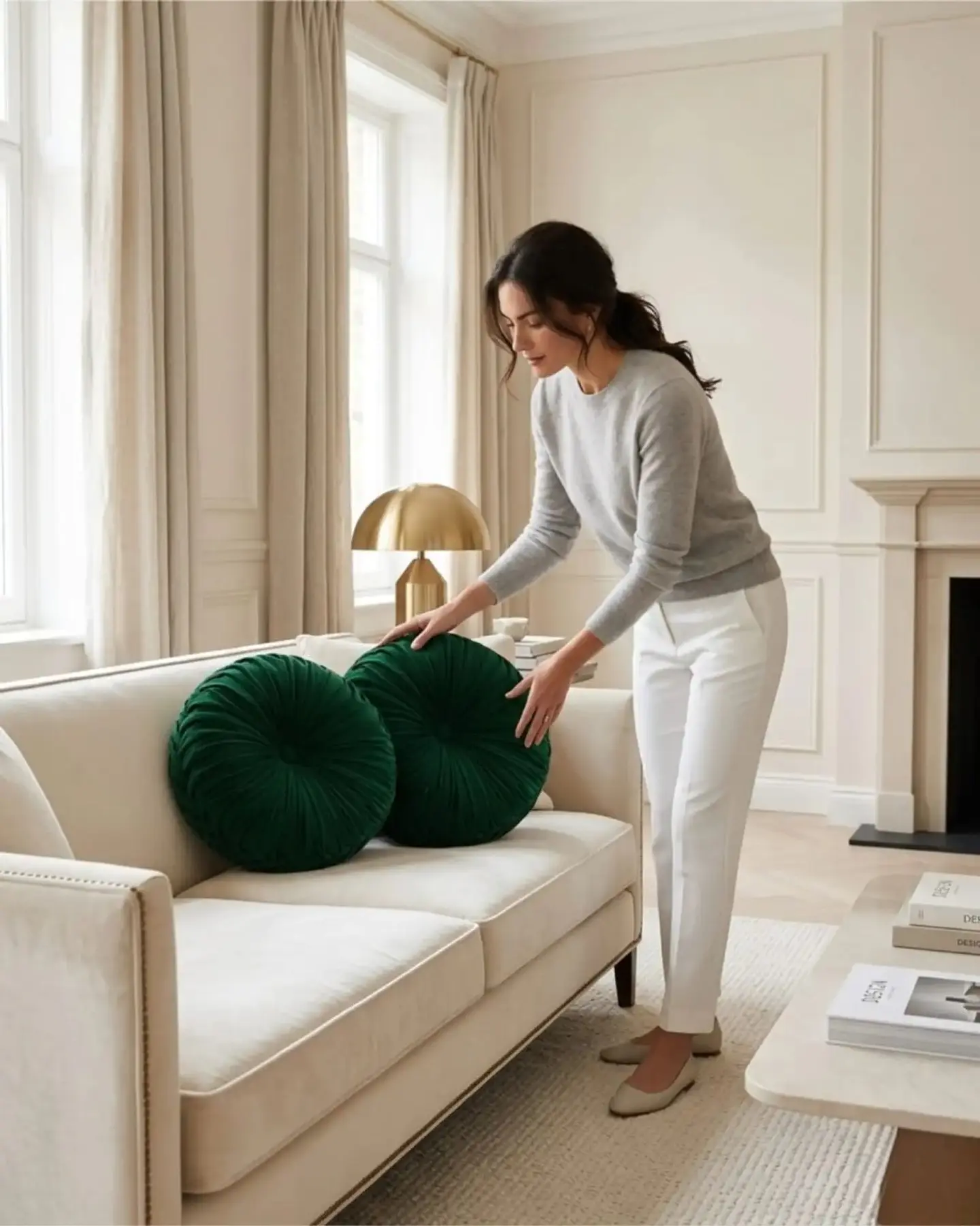 Cojin Rueda Terciopelo Redondo Sofa Decorativo Salon 1