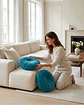 Cojin Rueda Terciopelo Redondo Sofa Decorativo Salon - Miniatura 4