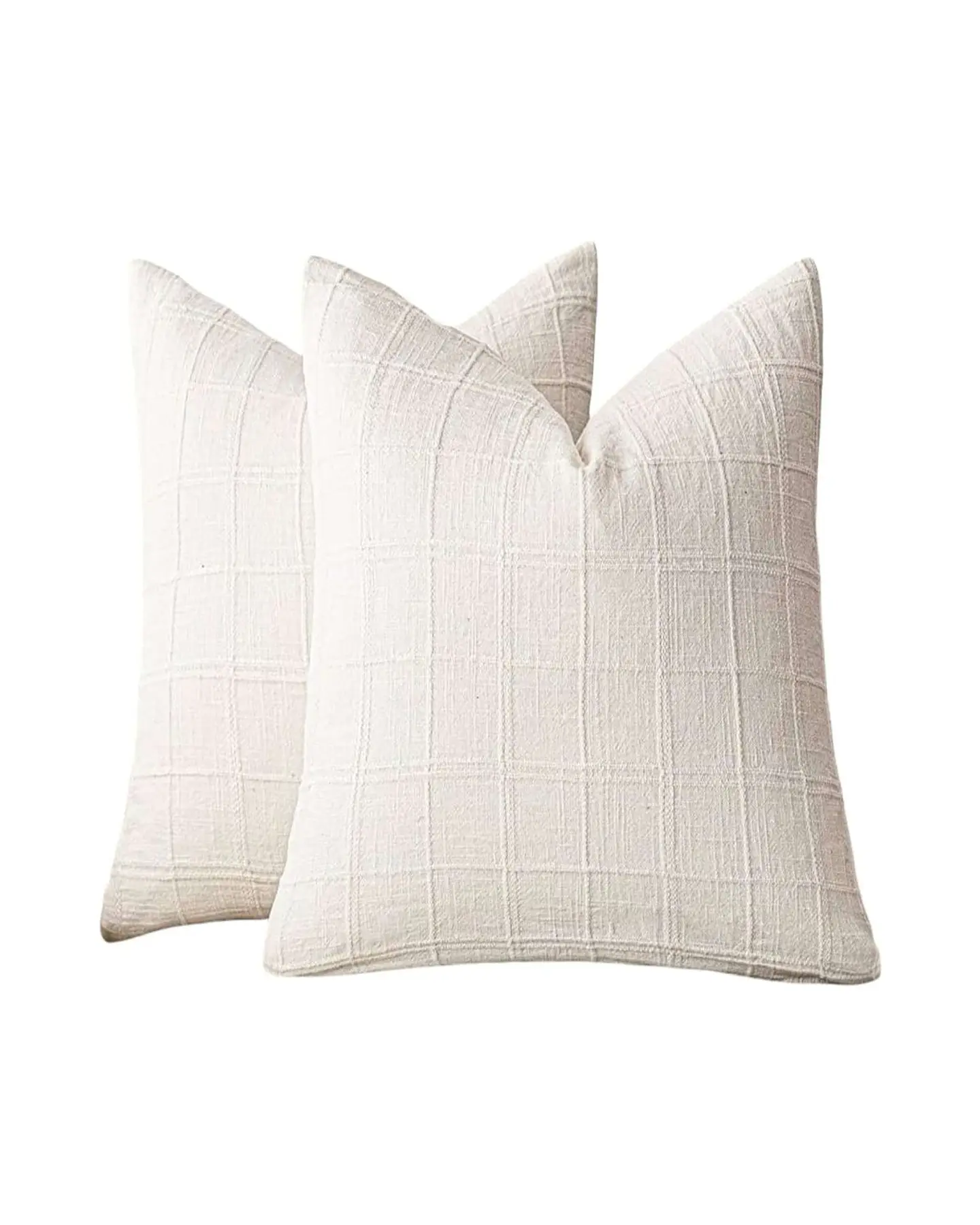 Pack de 2 Fundas de cojin Jacquard cuadrille 1