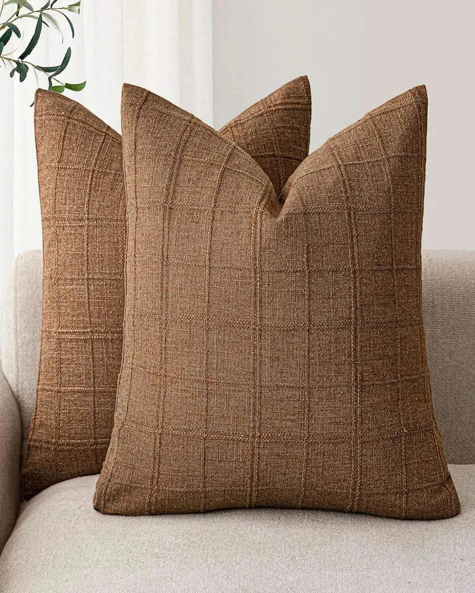 Pack de 2 Fundas de cojin Jacquard cuadrille 2
