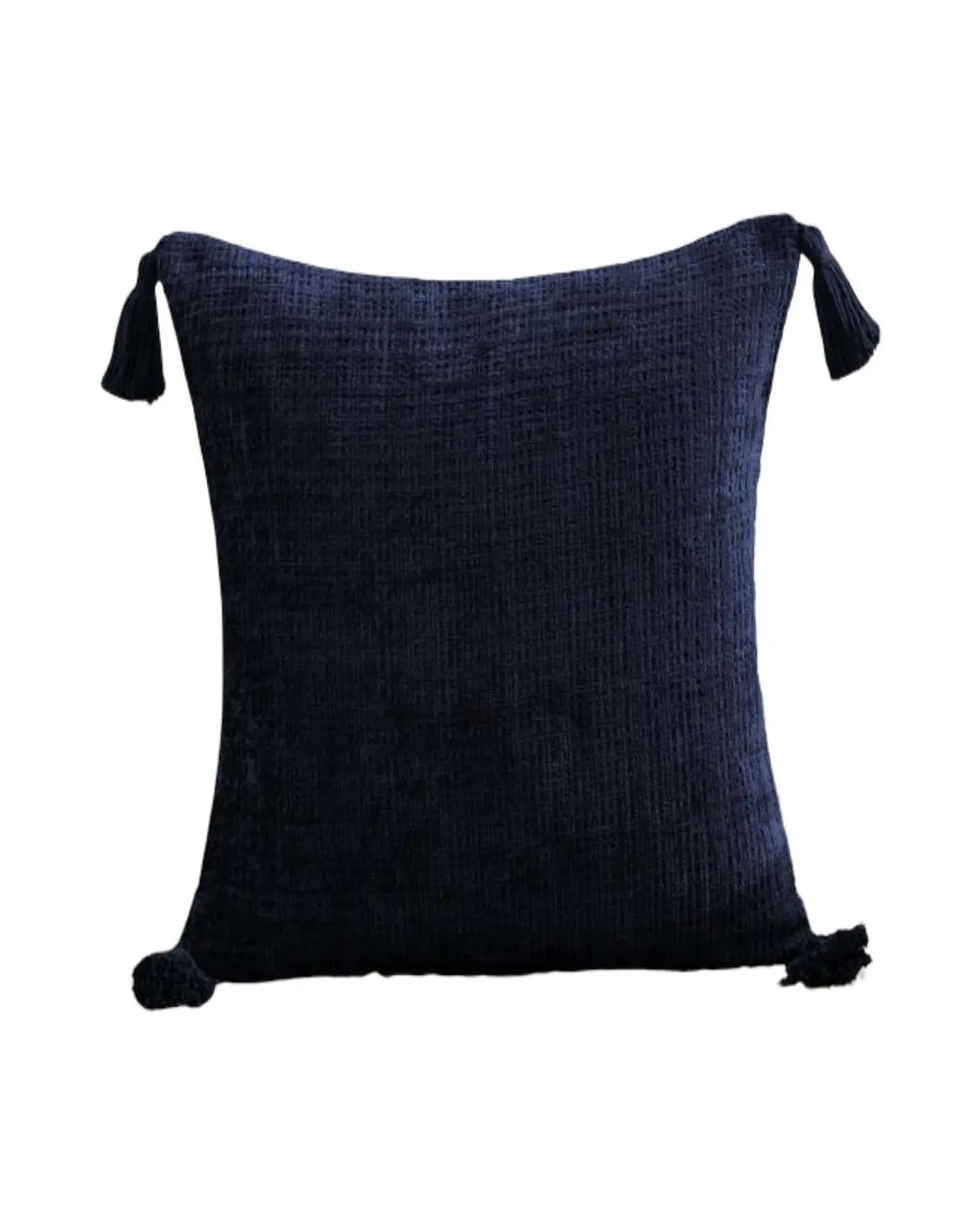 Pack de 4 Fundas de cojin cuadradas  chenille con borlas 1