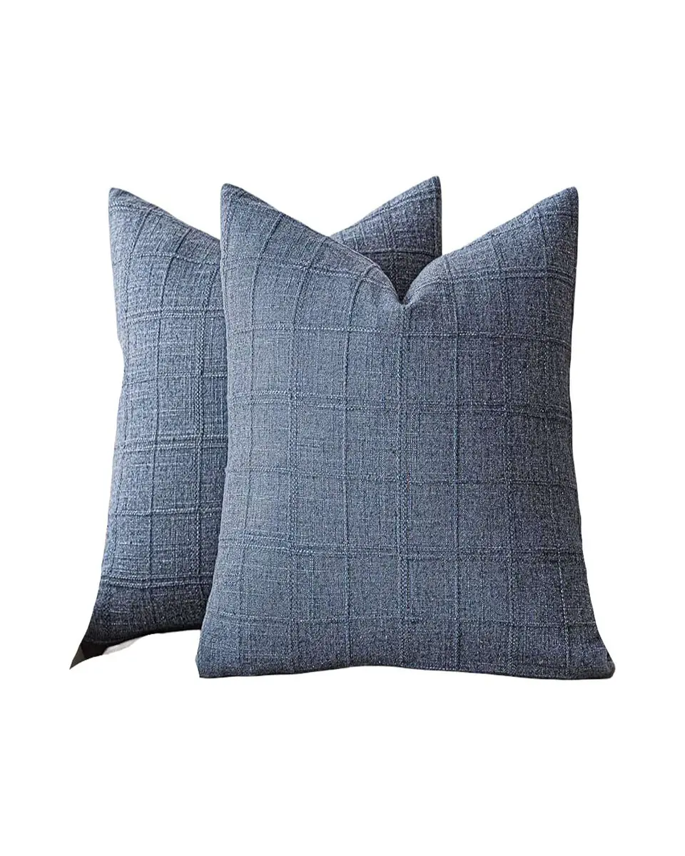Pack de 4 Fundas de cojin Jacquard cuadrille 1