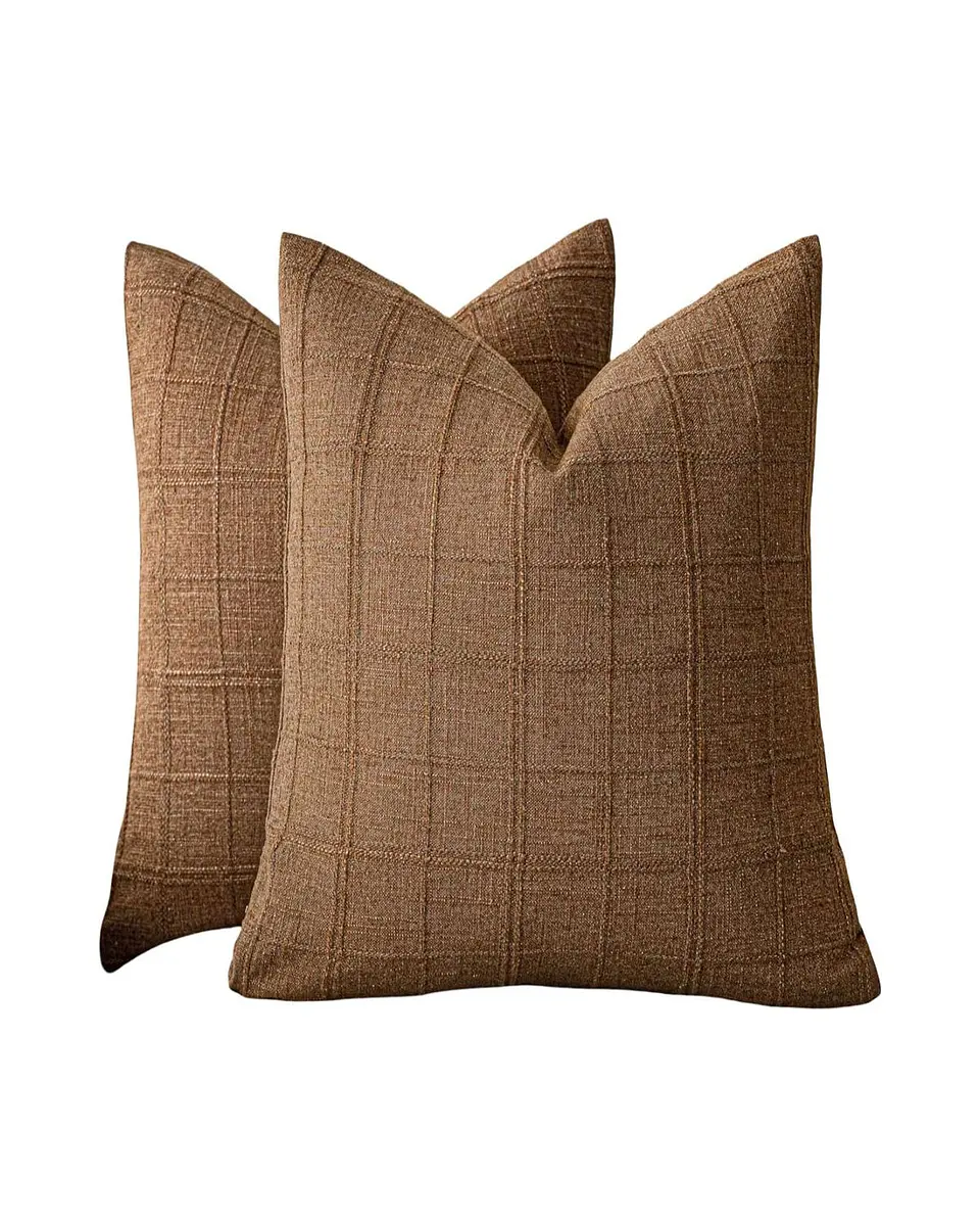 Pack de 4 Fundas de cojin Jacquard cuadrille 1