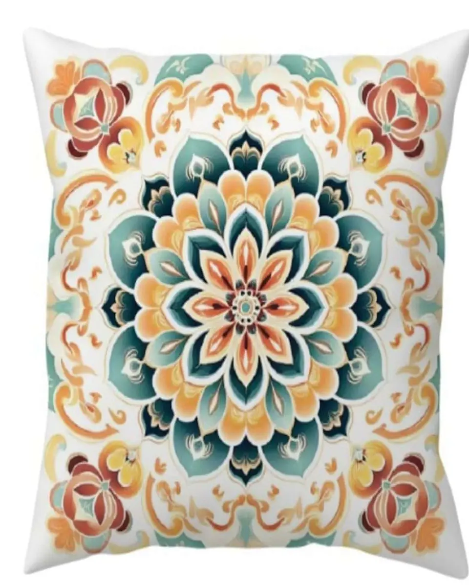 Pack de 2 Fundas de cojin mandala estampadas  con relleno 2