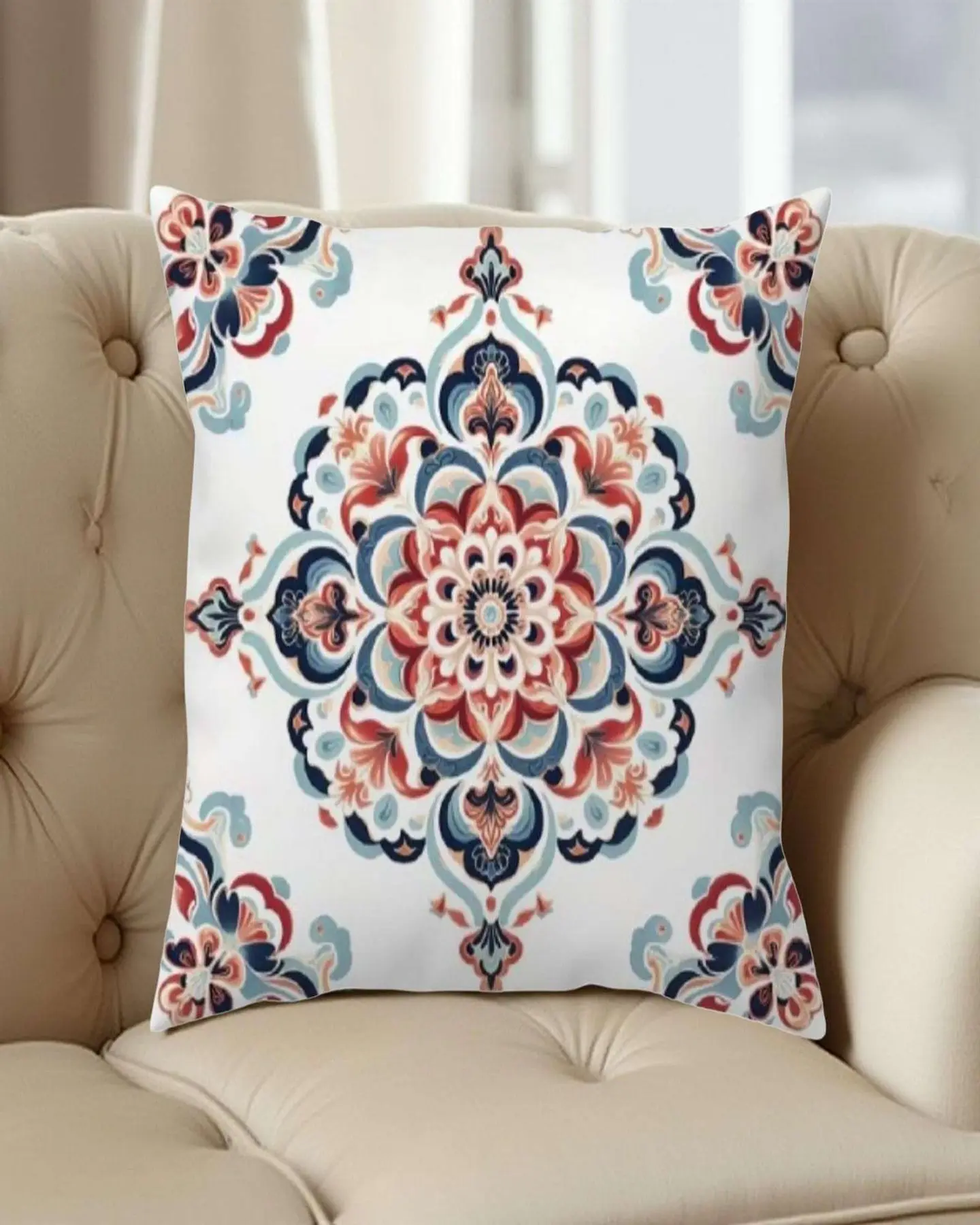 Pack de 2 Fundas de cojin mandala estampadas  con relleno 4