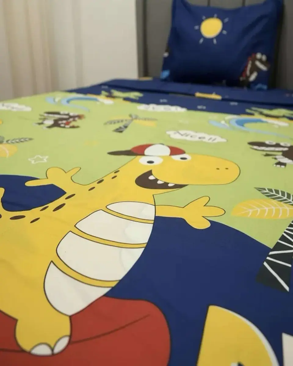 Juego de sábanas plaza y media infantil niña niño Dino 5