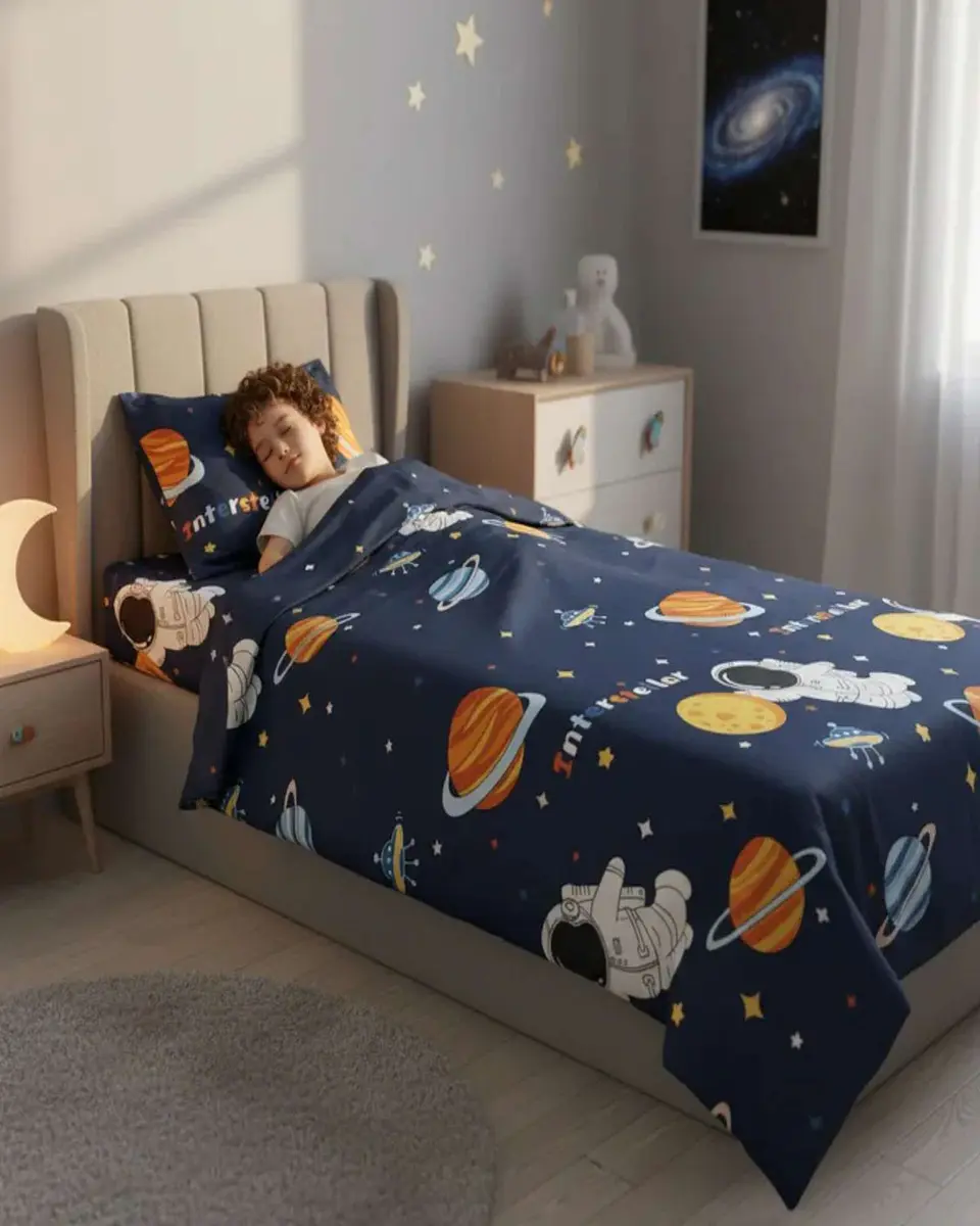 Juego de sábanas plaza y media infantil niña niño Astronauta 1