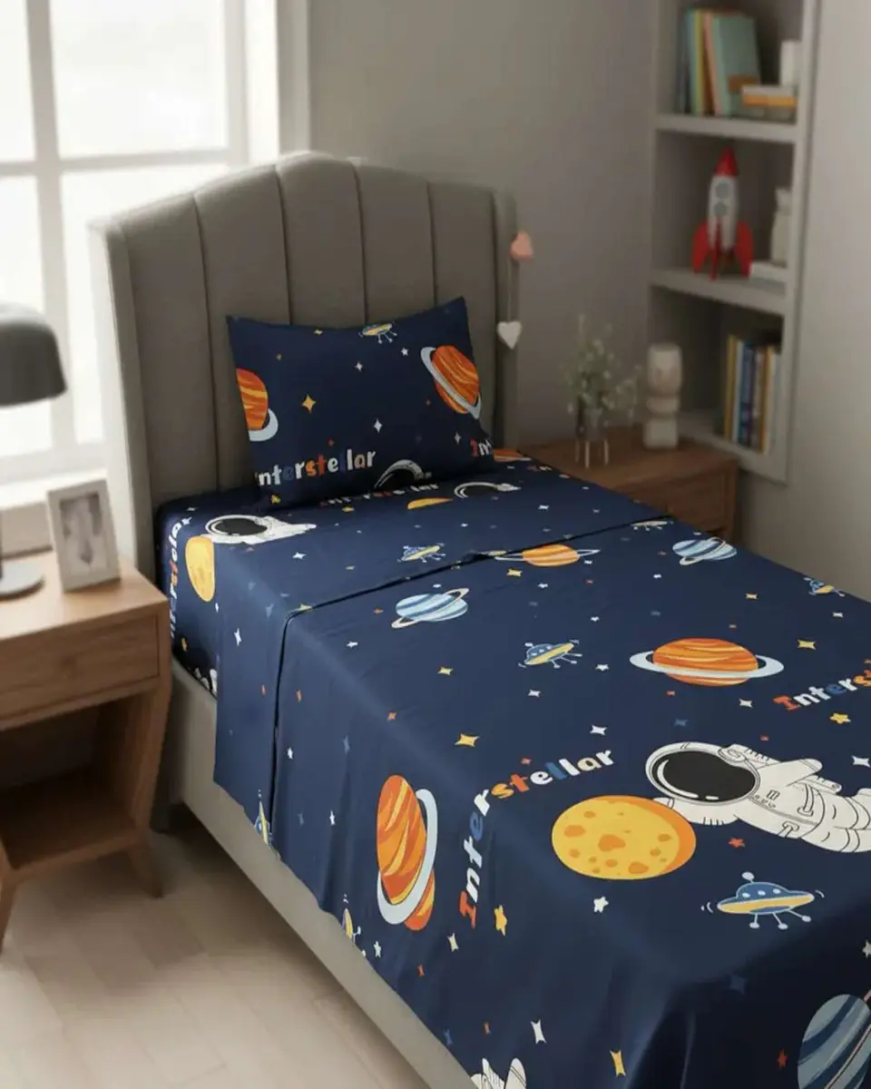Juego de sábanas plaza y media infantil niña niño Astronauta 3