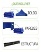 Toldo Plegable Más Laterales Azul Carpa Filtro Uv - Miniatura 3