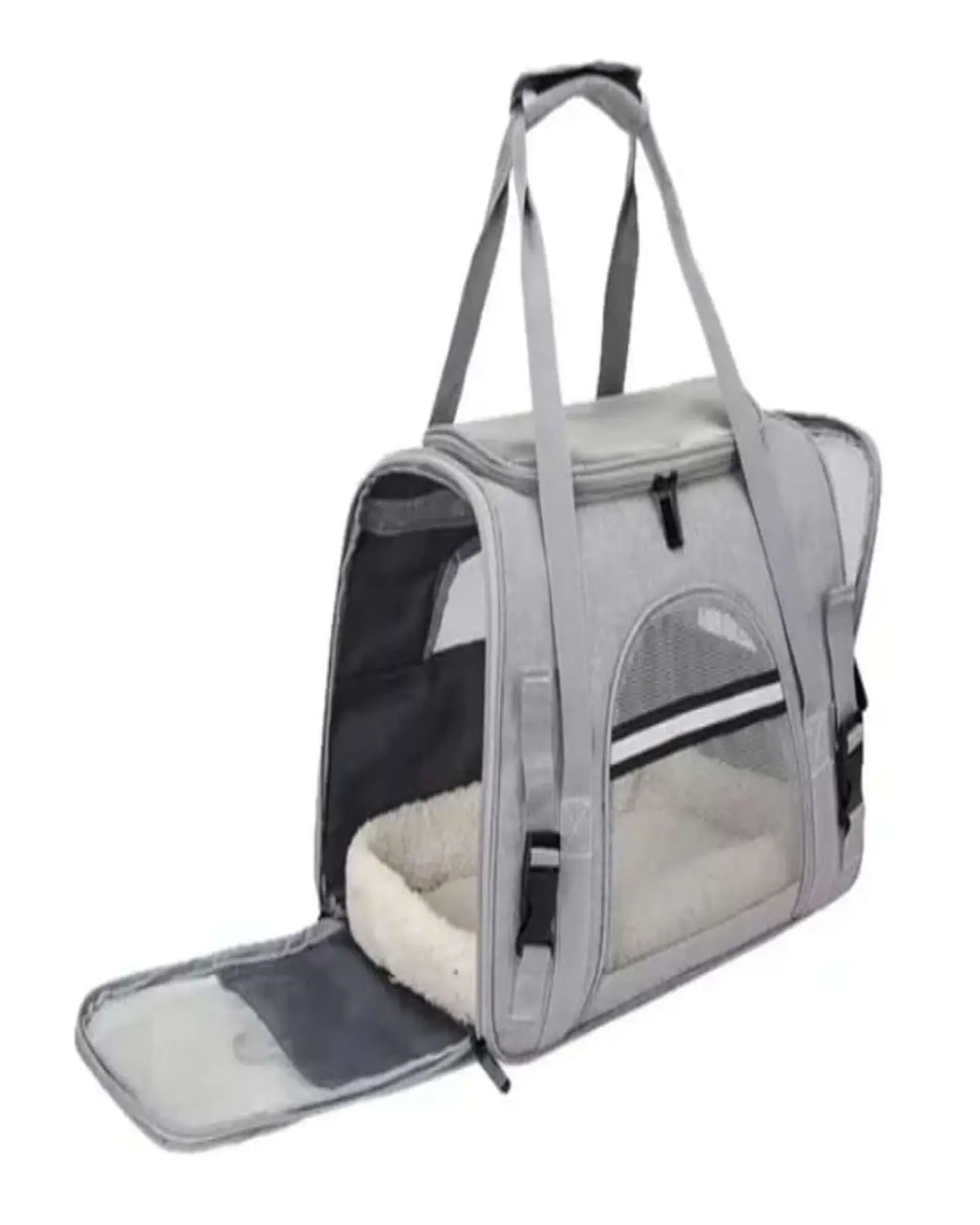 Bolso Transportador Respirable de Mascota Para Perro y Gato gris 1