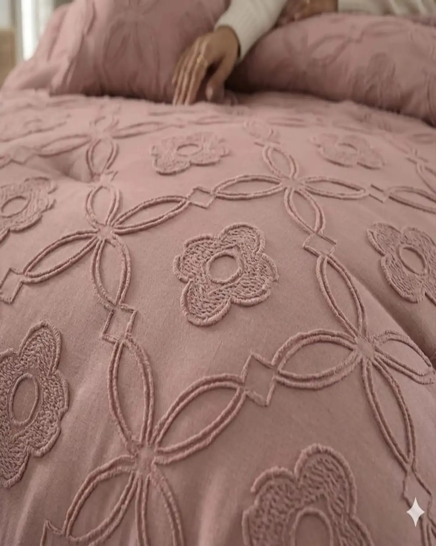 Cubrecama Quilt Nórdico Delgado Diseño Flores plaza y media 3