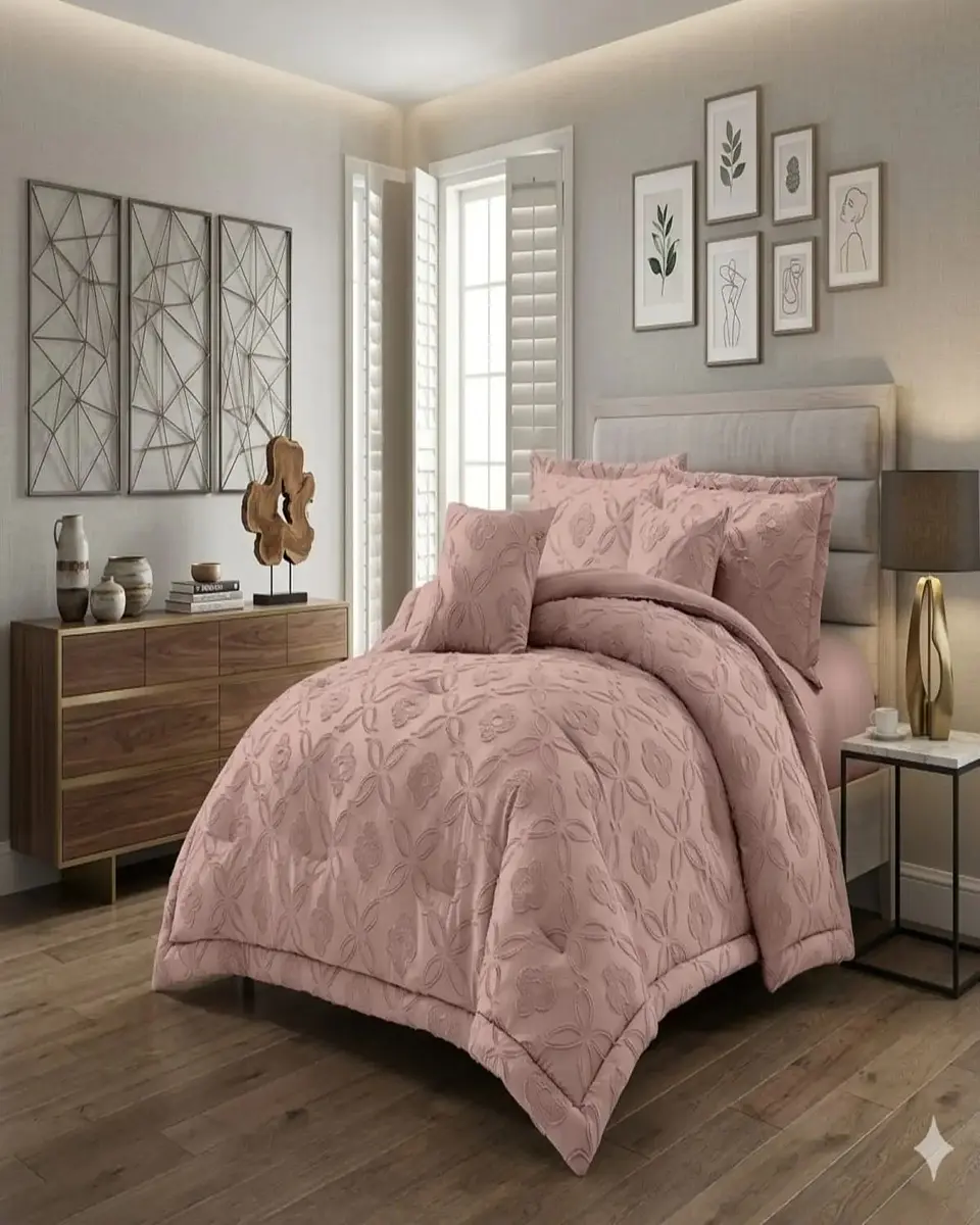 Cubrecama Quilt Nórdico Delgado Diseño Flores king 1