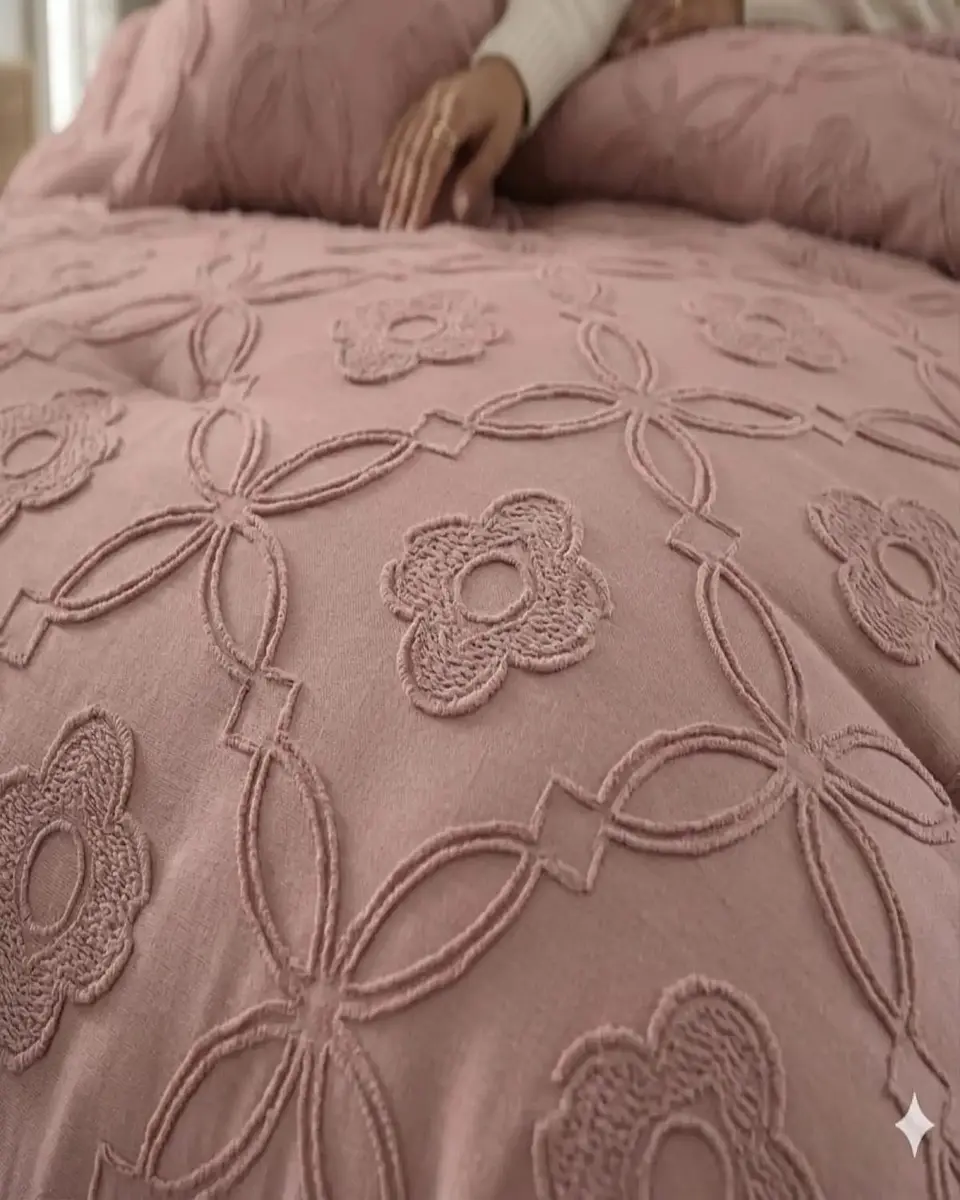 Cubrecama Quilt Nórdico Delgado Diseño Flores king 3