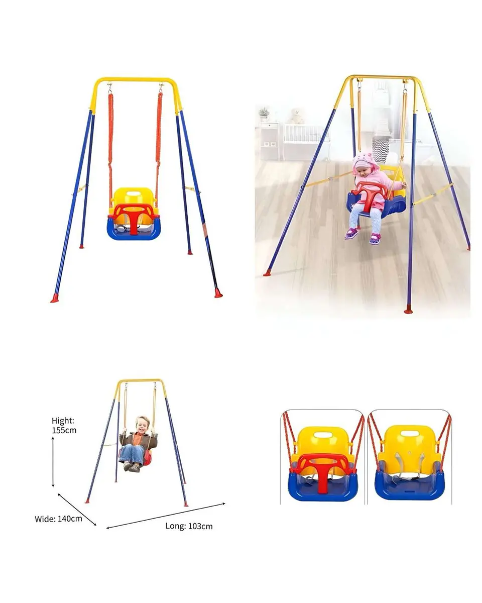 Juego de columpios 3 en 1 con soporte para niños 5