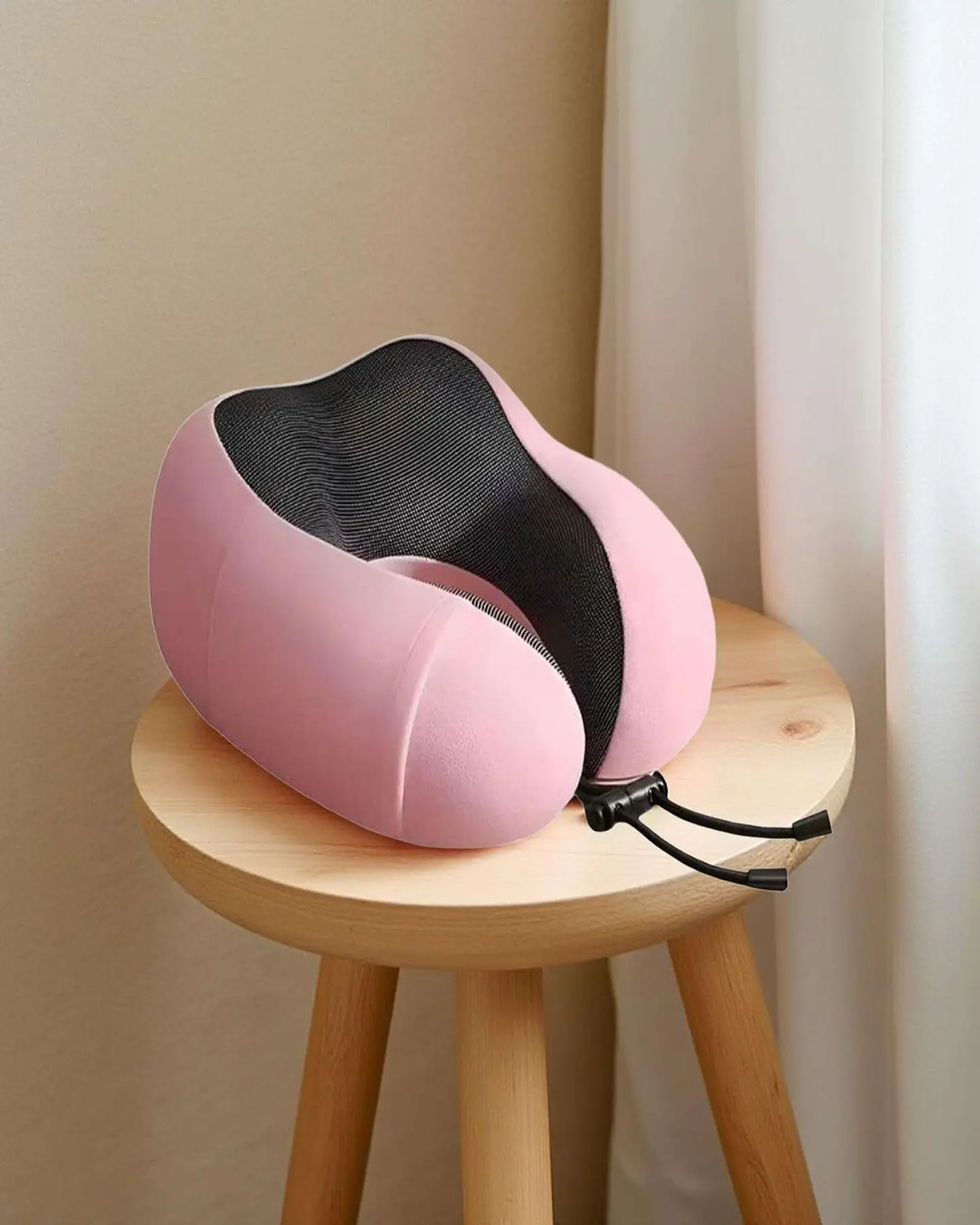 Cómoda Almohada De Cuello Viaje tela magnetica Rosa 3