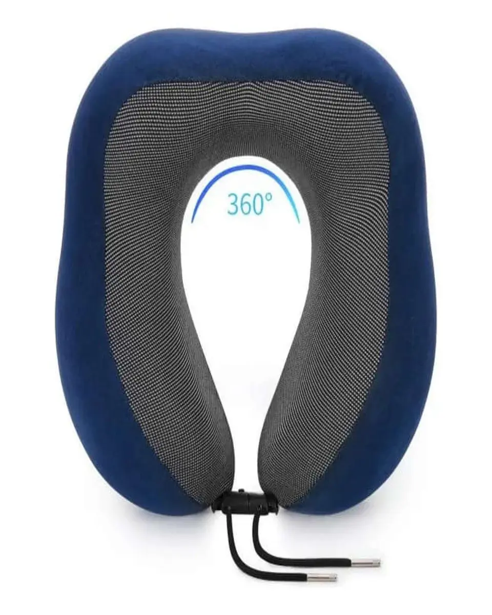 Cómoda Almohada De Cuello Viaje tela magnetica azul 1