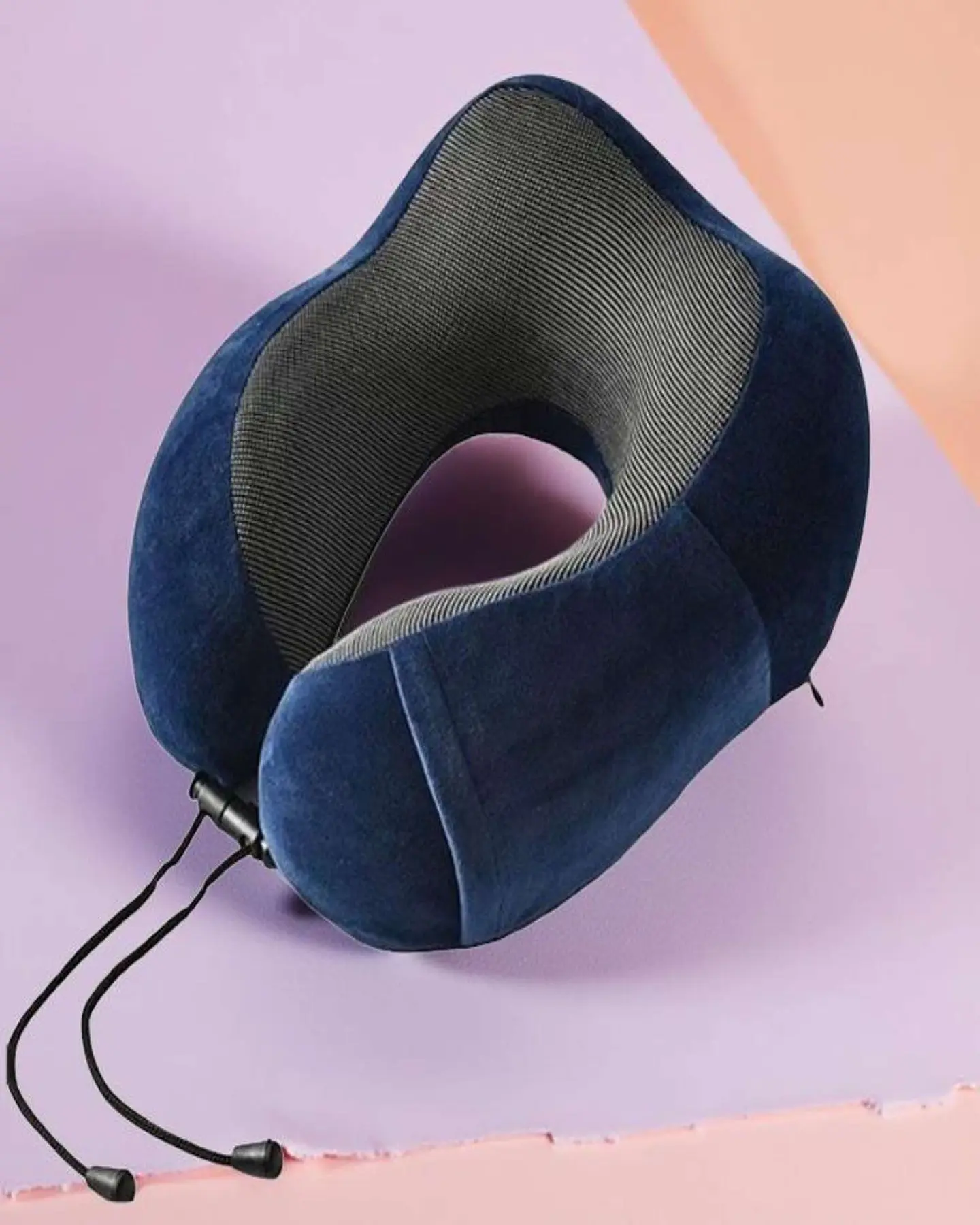 Cómoda Almohada De Cuello Viaje tela magnetica azul 3