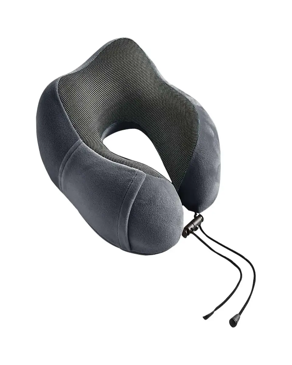 Cómoda Almohada De Cuello Viaje tela magnetica gris 1