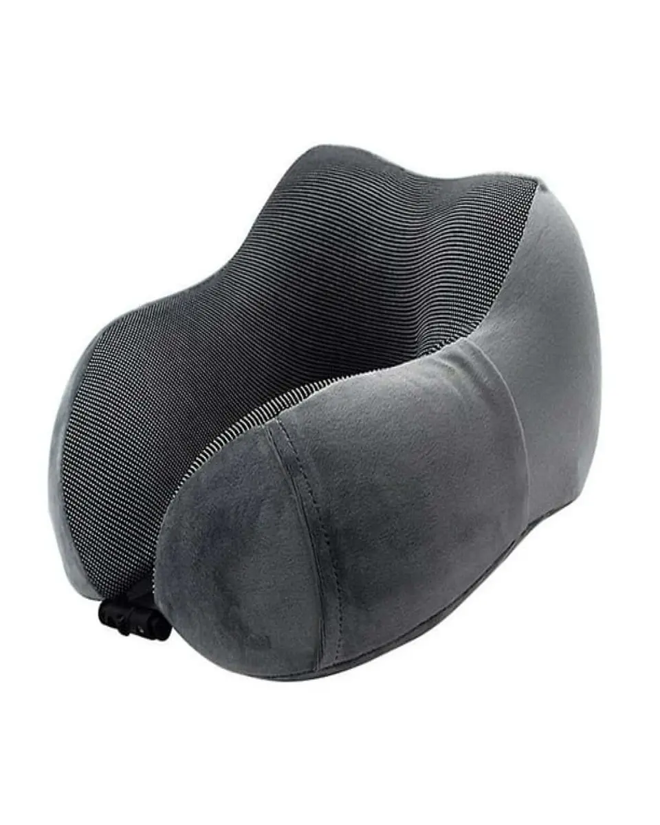 Cómoda Almohada De Cuello Viaje tela magnetica gris 2