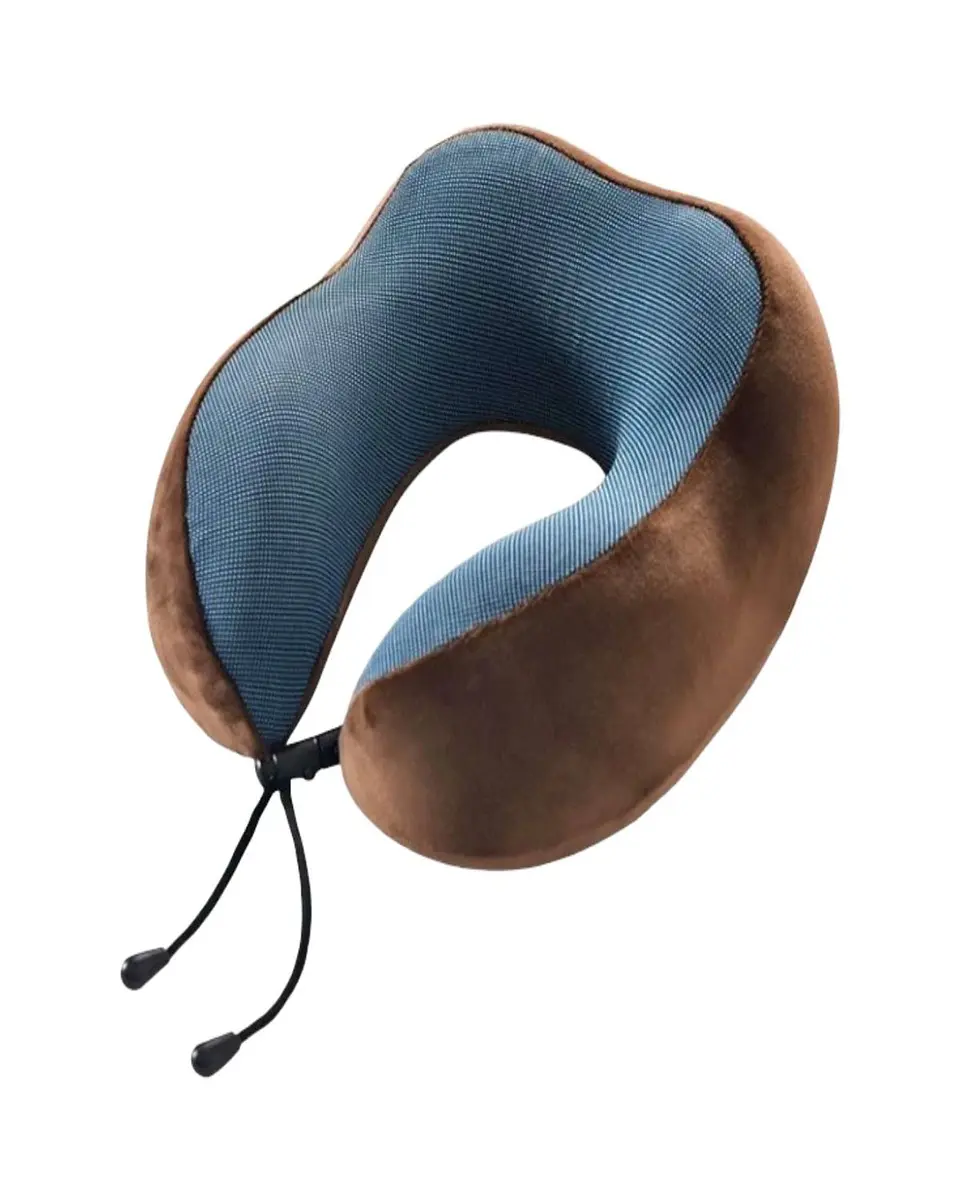 Cómoda Almohada De Cuello Viaje tela magnetica marron 2