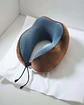 Cómoda Almohada De Cuello Viaje tela magnetica marron - Miniatura 4