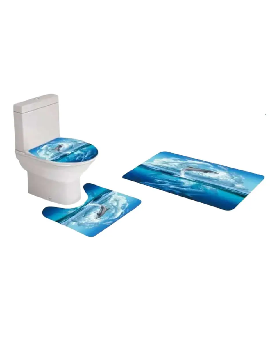 Juego 5 piezas con Cortina de baño de Tela Poliéster y  Forro de Ducha de Plástico 4