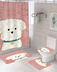 Juego 5 piezas con Cortina de baño de Tela Poliéster y  Forro de Ducha de Plástico - Miniatura 1